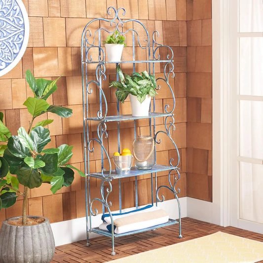 Outdoor Plant Stand,  4-Tier Metal Plant Stand Baker’s Rack, Decorative Patio Garden Storage