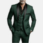 Men'S Wedding Best Man Dress Suit | New Business Casual Suit Set, Regular Fit, Lapel Collar, Solid Color, Button Details