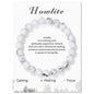 Healing Crystal Stone Bracelets With Card Natural Amethysts Lapis Lazuli Rose Quartzs 8mm Beads Bracelets For Women Men Jewelry