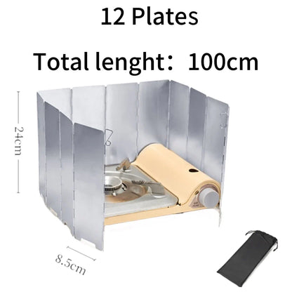 8/10/12/14/16plates Stove Windscreen Aluminum Alloy Stove Wind Shield