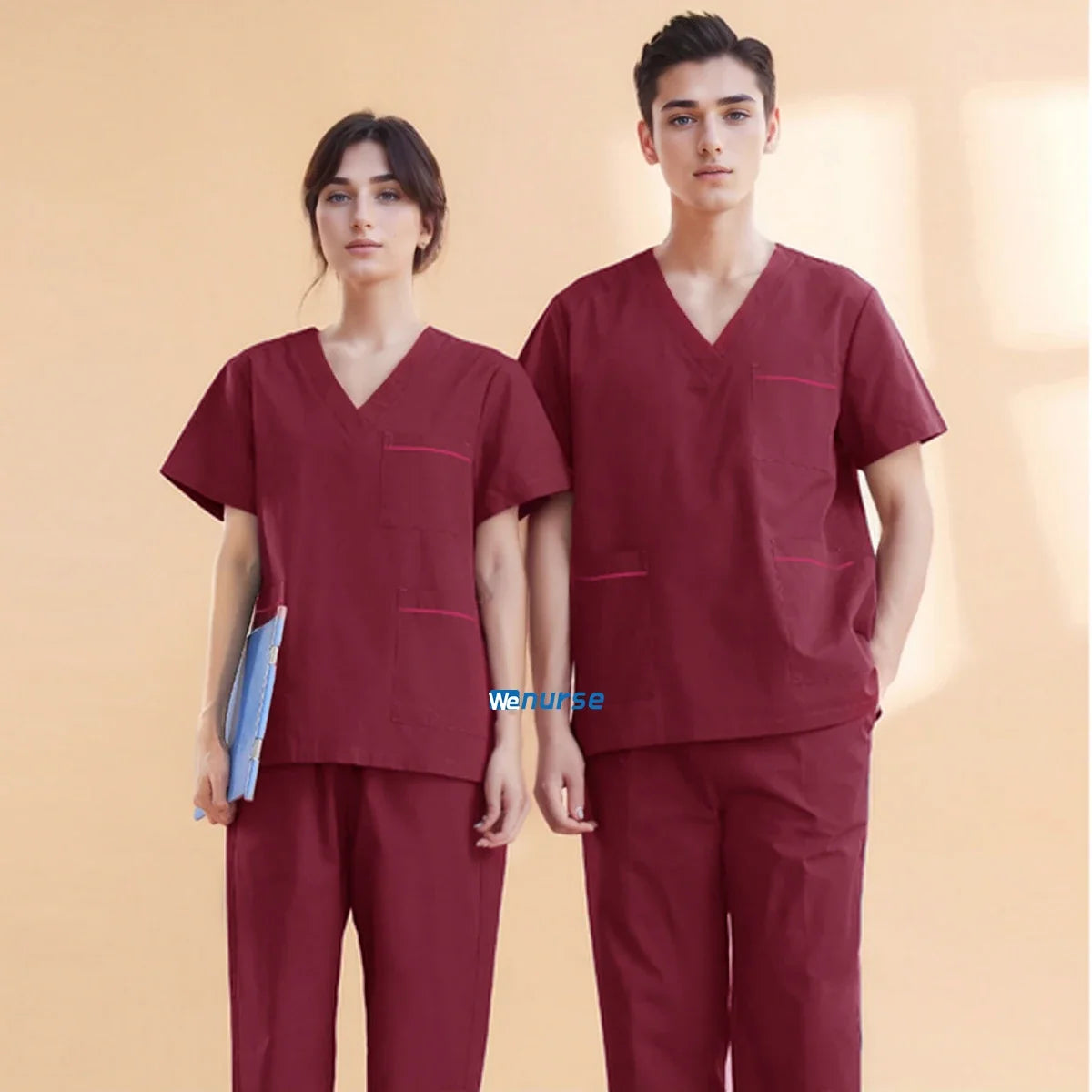 Unisex Medical Scrub Set Top & Pants Cotton