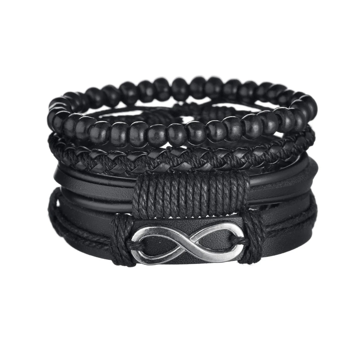 MeMolissa New Fashion Braided Wrap Leather Bracelets for Men High Quality Vintage Charm Wood Beads Ethnic Tribal Wristbands