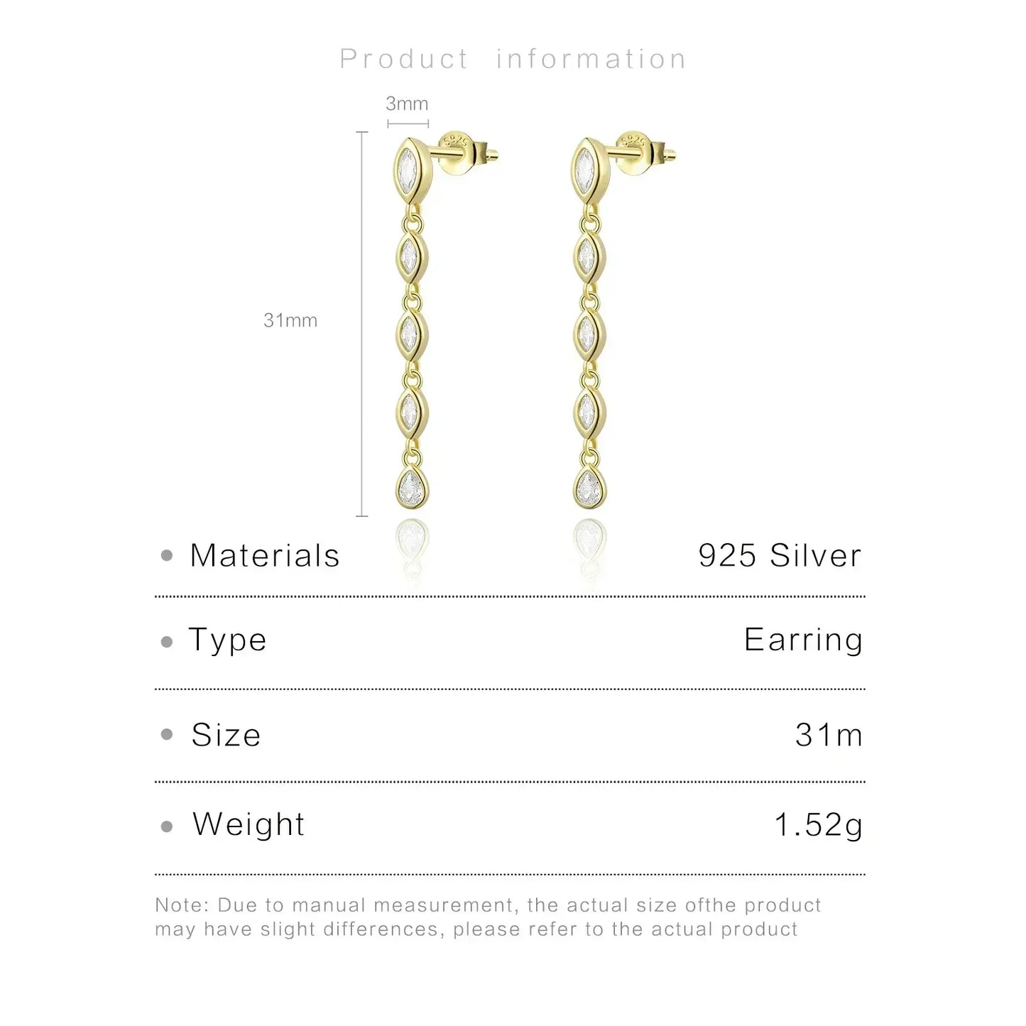 ANDYWEN 100% 925 Sterling Silver Gold Spicy Earring Chain Ovals Locker Earring Women Pendientes Luxury Fine Jewelry 2023 Clips