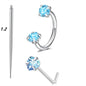 6/2pcs Horseshoe Nose Rings with L-Shape Nose Stud, Stainless Steel