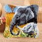 Cow Horse Elephant Animal Carpet Embroidery Set Cartoon Cat Smyrna Latch Hook Kit DIY Knot Pillow Package Pillow Buttons Package