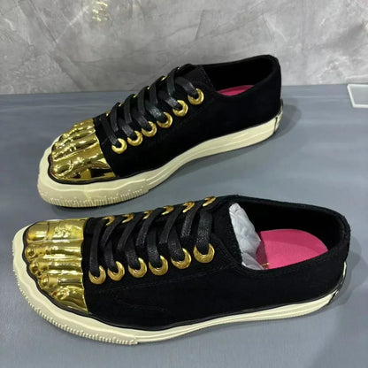 New Men's and Women's Gold Toed Board Shoes, Adult Lace Up Flat Cloth