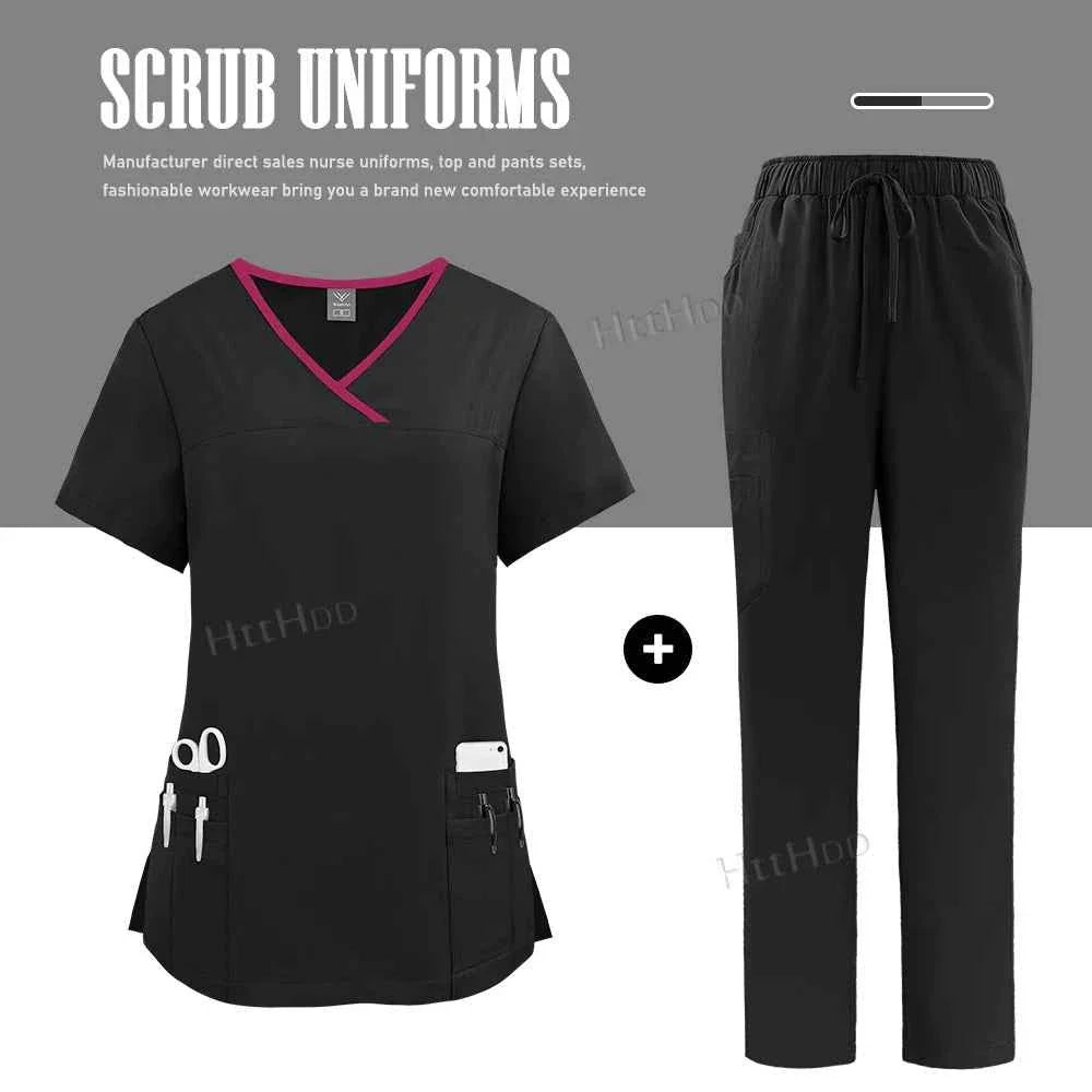 Nurse Uniform Medical Scrubs Set Women