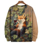Animal Fox Printed Hoody Men Oversized Sweatshirts Hip Hop Round Neck Streetwear Clothing Loose Fleece Men's Hoodies Pullover
