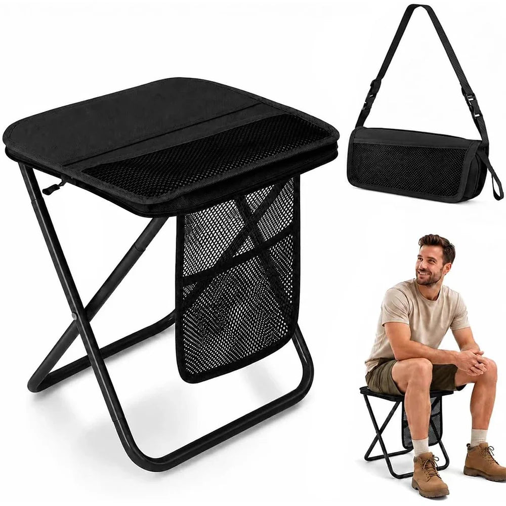 Camping Folding Stool with Storage Sack Portable Pocket Lightweight