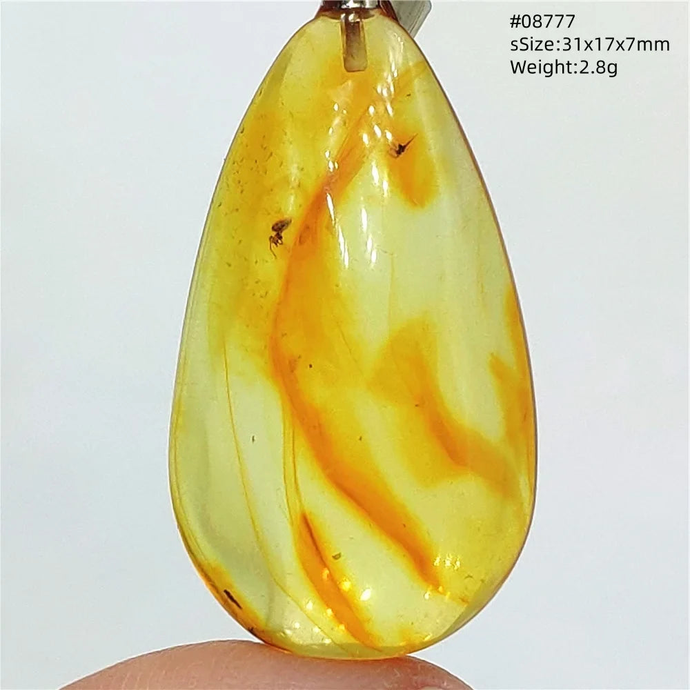 Natural Amber Pendant From Baltic Flower Yellow Amber Water Drop Women Men Jewelry Reiki Stone Women Men AAAAAAA