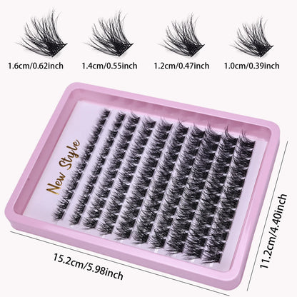 Lash Clusters 120pcs Cluster Lashes 8-16mm Individual Lashes Extensions Natural Look Lashes D Curl Fluffy Cluster DIY Eyelash