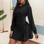 Women's Autumn Lace-Up Sweatshirt Dress