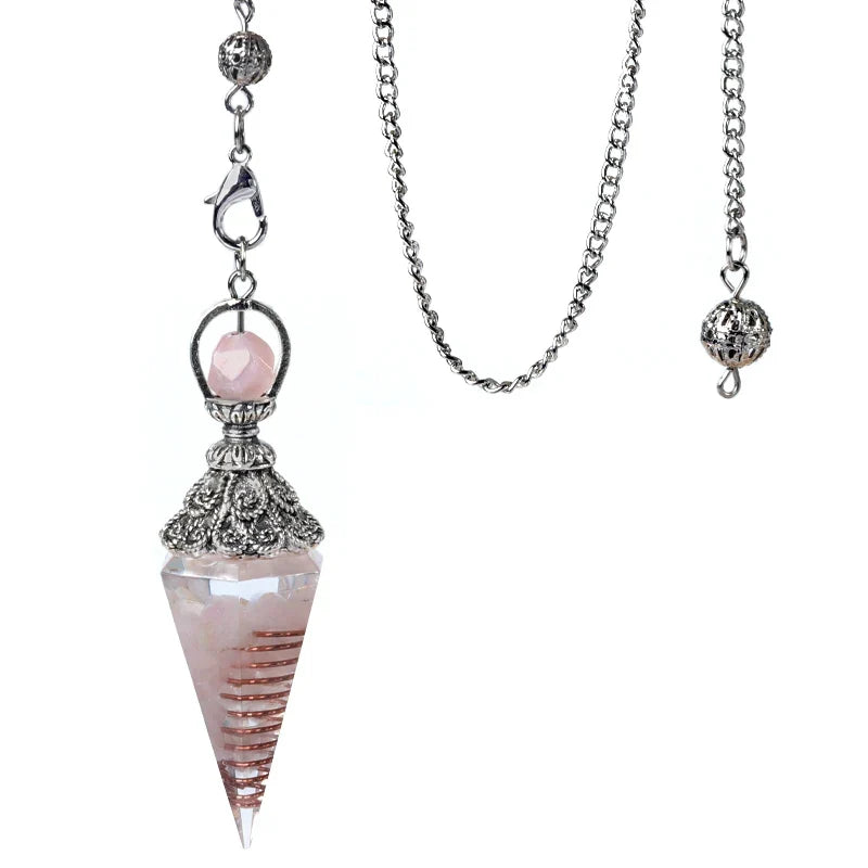 Natural Stone Spirit Pendulum Pendant Latticed Chain