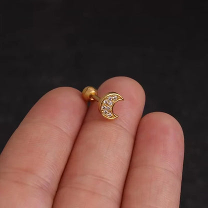1PC Korean Stainless Steel Mini Zircon Cartilage Ear Stud Earrings for