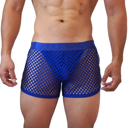 Men Underwear Boxer Thong 2 in 1 Lined with Thong Jockstrap Home Shorts Boxer Man Panties Sexy Soft Sport Short Boxer Mesh