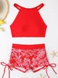 High Waist Women's Drawstring Bikini Swimsuit