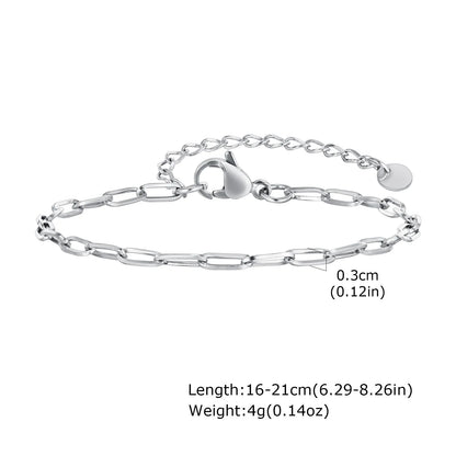 1/2/3pcs Chain Bracelet for, Stainless Steel Twisted Rope Cuban Chain