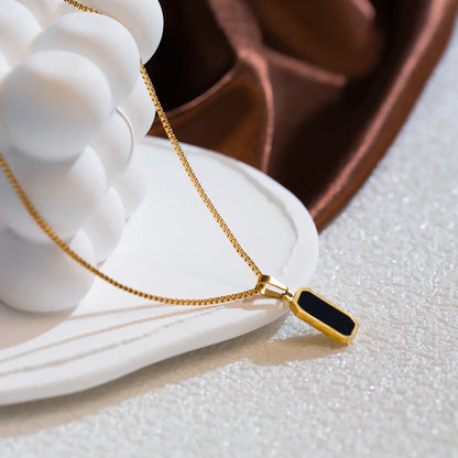 Classic Square Pendant Necklace for Women, Made of Stainless Steel