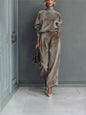 Autumn Winter Fashion High Collar Gold Velvet Long Sleeve Women's Suit