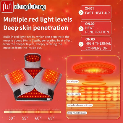 Red Light Shoulder Back Support Heated Massage Vest Winter Warmth Relieves Muscle Relaxation Relief Pain Shoulder Care