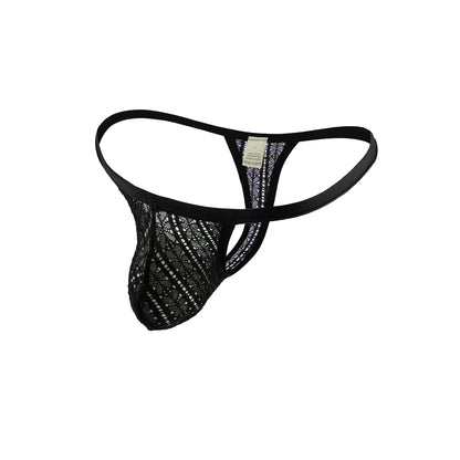 G String Men Mini Thong Sexy Lace Underwear Elastic Transparent Mesh Panites Man See Through Erotic Underpants