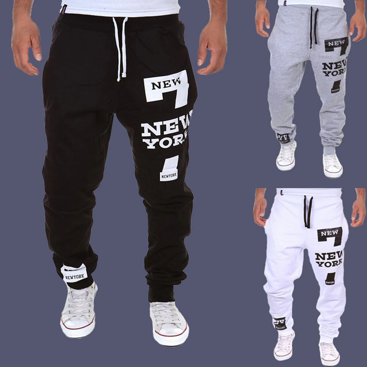 Men's Active Sweatpants Drawstring Elastic Waist