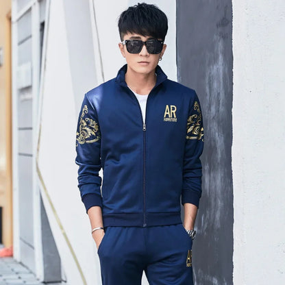 5XL 6XL Men's Plus Size Autumn Tracksuit Set