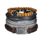 MeMolissa New Fashion Braided Wrap Leather Bracelets for Men High Quality Vintage Charm Wood Beads Ethnic Tribal Wristbands