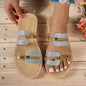 Large Tassel Slippers Women Summer Casual Beach Sandals Round Head Flat Bottom Slippers Comfortable Slip-On Shoes platform Women