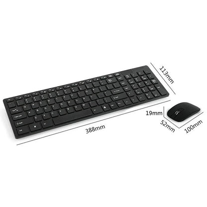 Ultra-thin 2.4G Wireless Keyboard Mouse Set with Keyboard Film Computer Office Gaming Silent Keyboard and Mouse（No Battery）