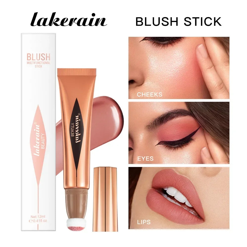 Multifunctional Makeup Pen Liquid Blush Bronzer Contouring Highlighter Pearlescent Fine Flash Sponge Tip Beauty Cosmetics Stick