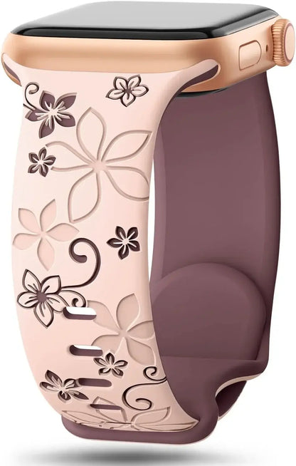 Apple Watch Two-Tone Floral Silicone Band