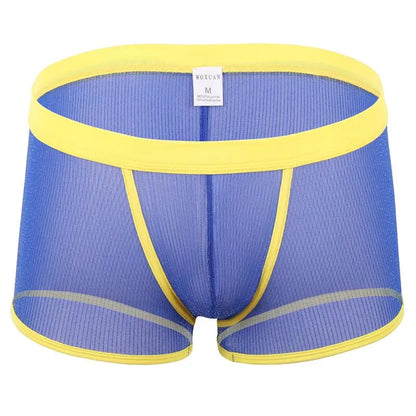 Men's Underwear Boxers Sexy Mesh Transparent Boxer Shorts Low Waist Breathable Panties Boxer for Man