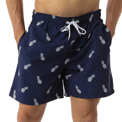 Simple Pineapple Graphic Beach Shorts Pants Men 3D Printing Surf Board Shorts Summer Hawaii Swimsuit Swim Trunks Cool Ice Shorts