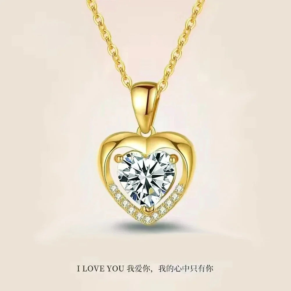 Eternal Heart Love Necklace Women's High End Stainless Steel Clavicle Chain Accessories Jewelry Valentine's Day Gift