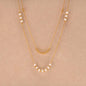 Trend Elegant Imitation Pearl Bead Double Layer Stacking Necklace for Women Stainless Steel Hammer Chain Necklace Jewelry Gift