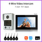 ANJIELO 4-Wire Video Intercom System with 10-inch Touch Screen 5-in-1 Unlock Tuya Smart APP Control IP65 Waterproof Night Vision