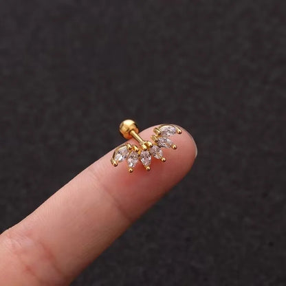 1PC Korean Stainless Steel Mini Zircon Cartilage Ear Stud Earrings for