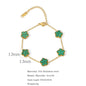 14K Gold Plated Stainless Steel Necklace Woman Five Leaf Petals Double