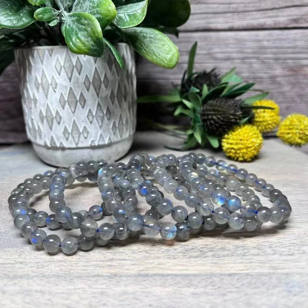 Ruberthen 6 MM Natural AAA Labradorite Bracelet High Quality Womens Strength Protection Healing Jewelry