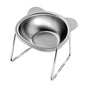 ‌304 Stainless Steel Raised Cat Bowl with 15° Elevated Design Tilted Neck Guard Healthy Feeding Shatterproof for Cats Puppies