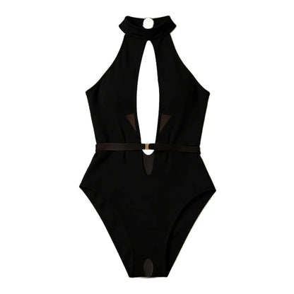 Crotchless Sexy Transparent Bodysuits Women Lace Lingerie Deep V Halter Baby Doll Dress Sexy Open Crotch Erotic Hot Underwear