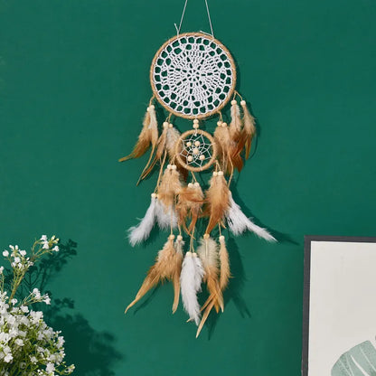 5-piece large Dream Catcher, handcrafted Moon Dream Chaser, Bohemian wall decoration Moon and Sun Sweet Dream Bedside decoration