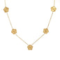 14K Gold Plated Stainless Steel Necklace Woman Five Leaf Petals Double