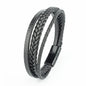 Trendy  Leather Bracelets Men Stainless Steel Multilayer Braided Rope Bracelets For Male Bracelets Jewelry Pulsera Hombre