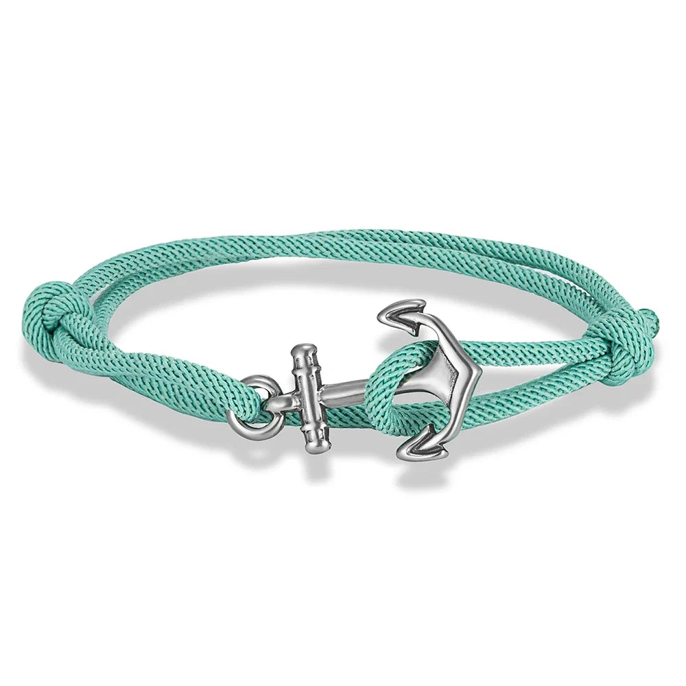 MKENDN Nautical Style Men Anchor Bracelet Handmade Adjustable Surfering Rope Braslet Unfading 3mm Thin String Braclet Homme