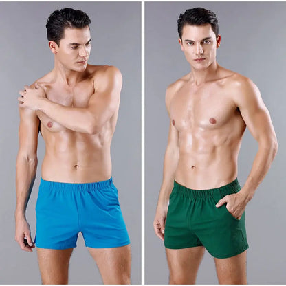 Mens Summer Loose Shorts Fashion Comfortable Cotton Boxers Shorts Men Breathable Home Short Sweatpants Casual Shorts