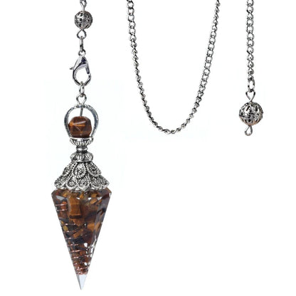 Natural Stone Spirit Pendulum Pendant Latticed Chain