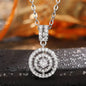 Huitan Circle Design Lady Pendant Necklace Silver Color Inlaid Shining CZ Elegant Wedding Engagement Fashion Accessories Jewelry
