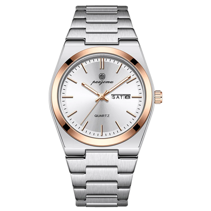PAAZOMU Luxury Sport Quartz Man Wristwatch Waterproof Luminous Date Week Men Watches Stainless Steel Men's Watch Male Reloj+box